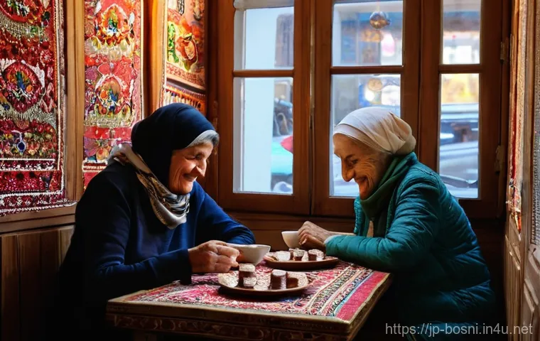 보스니아의 커피숍 문화와 인기 메뉴 - **Prompt:** A close-up, warm and inviting shot of a traditional Bosnian "cezve" (copper pot) slowly ...