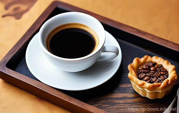 보스니아의 커피숍 문화와 인기 메뉴 - **Prompt:** A lively and authentic scene inside a bustling cafe in Sarajevo's Bascarsija district. C...