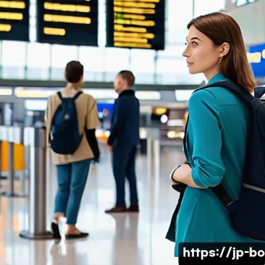 보스니아 헤르체고비나에서 주의해야 할 사기 수법 - **Prompt 1: Vigilant Arrival at a European Airport**
    "A candid, slightly wide-angle shot of a fe...